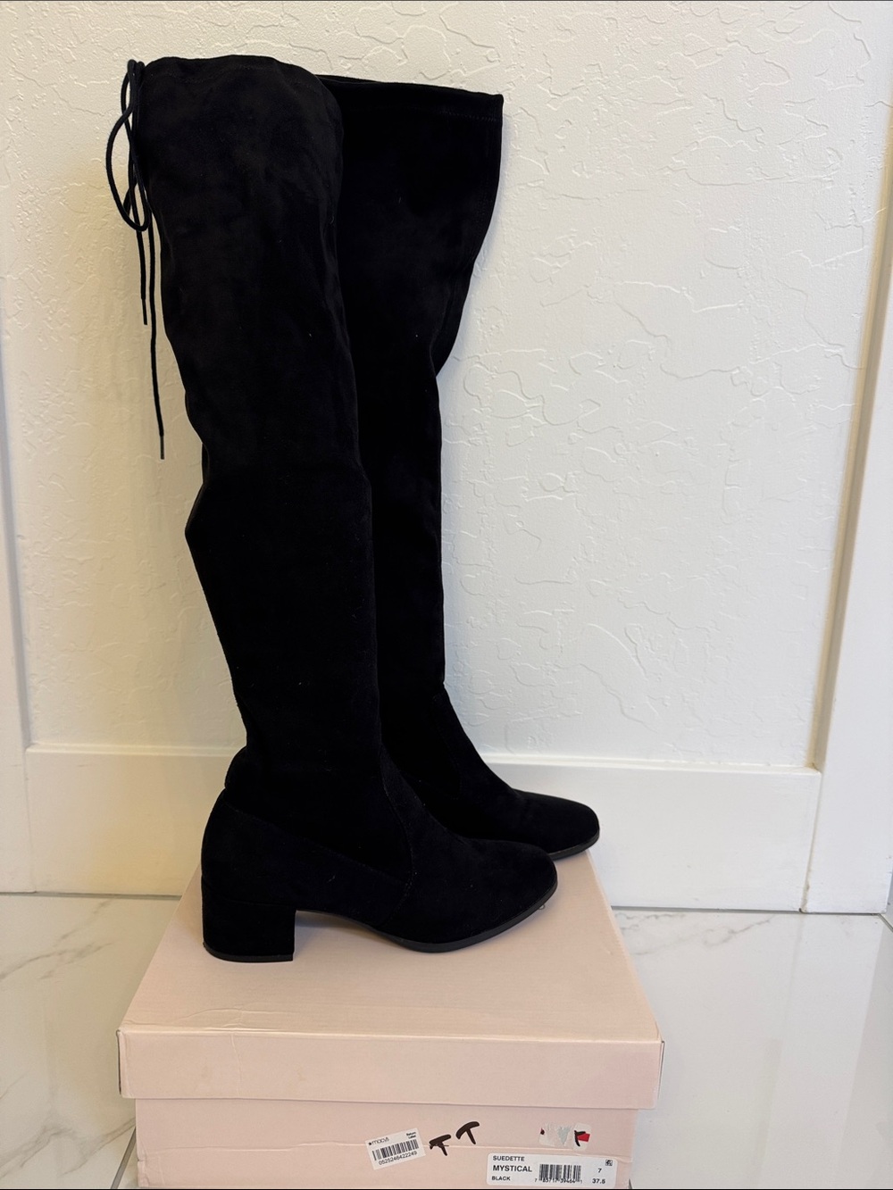 Chinese Laundry Black Over-the-Knee Block Heel Boots
